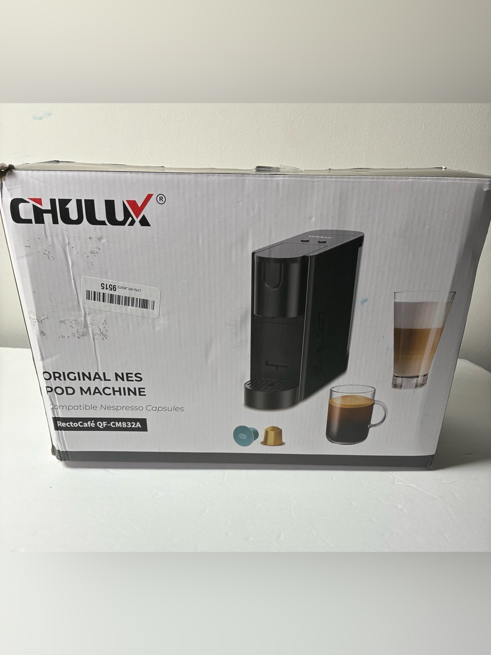Lux Black Pod Coffee Machine with Capsule Examples